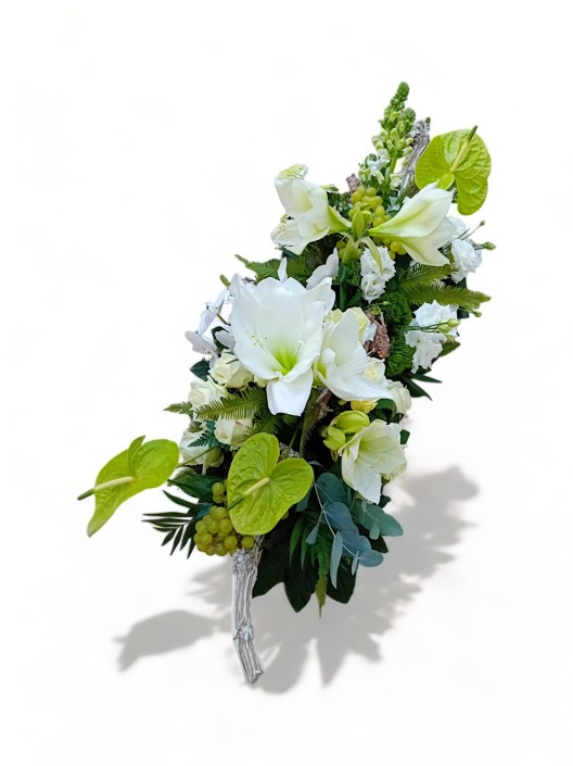 Rouwstuk met amaryllis