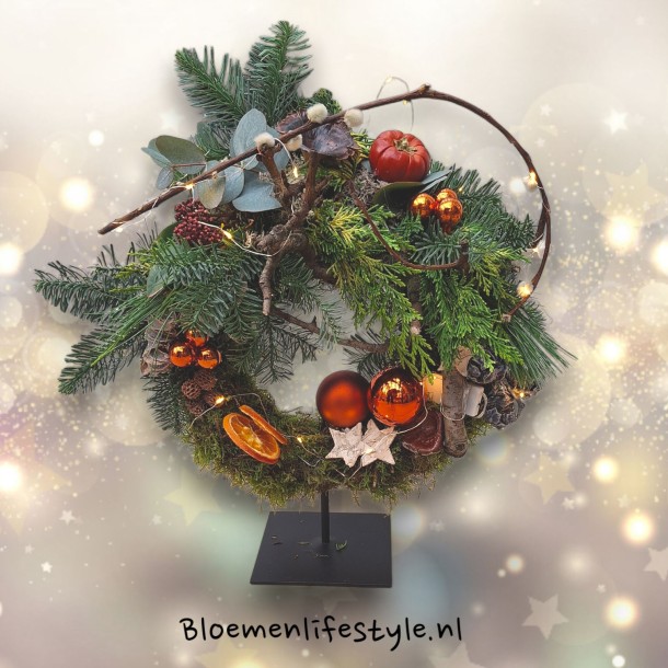 Kerstkrans 'op hoogte'