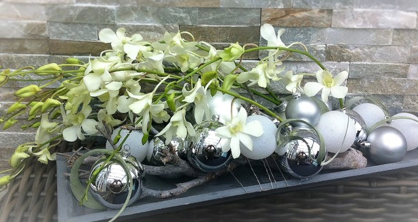 Kerststuk met Orchidee