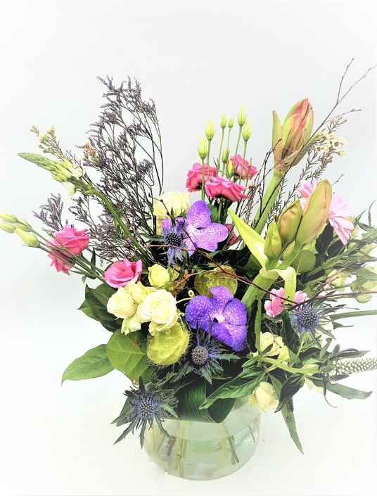 Plukboeket met Amaryllis en roos