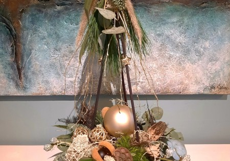 Luxe kerststuk op schaal