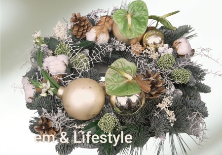 Kerstkrans 'Bloemig'