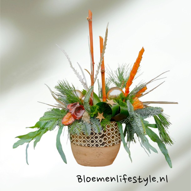 Kerststuk 'Helder licht'