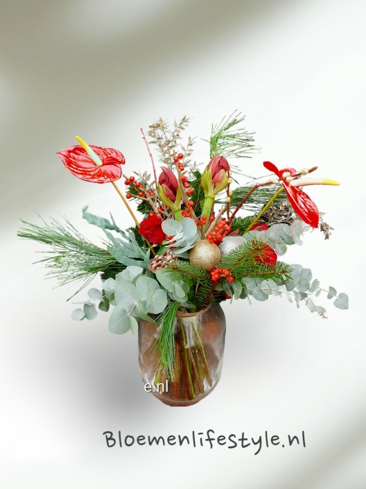 Kerstboeket met Amaryllis