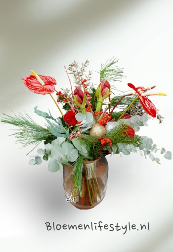 Kerstboeket met Amaryllis