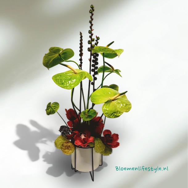 Bloemenarrangement met Anthuriums