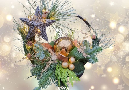 Kerststuk 'a Star is born'