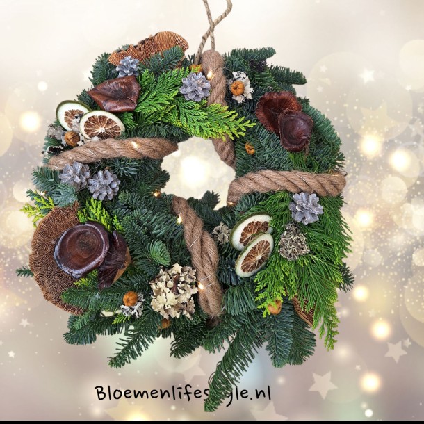 Deurkrans  " Stoer geknoopt"