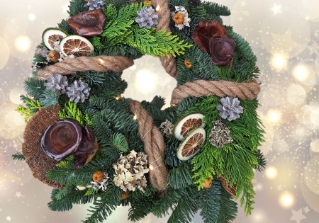 Deurkrans " Stoer geknoopt"