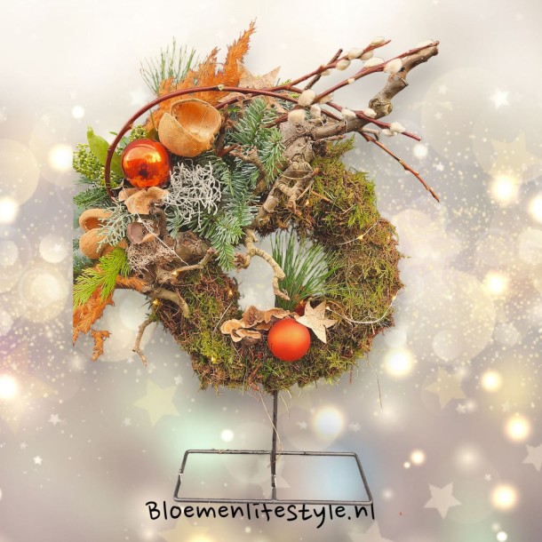 Kerstkrans 'op hoogte'