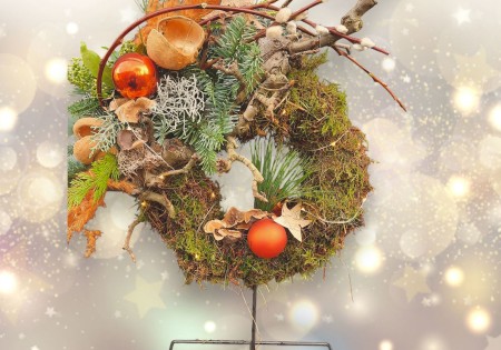 Kerstkrans 'op hoogte'