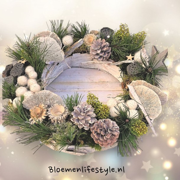 Kerstkrans 'White Christmas'