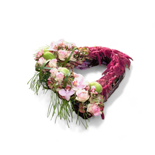 Rouwhart met  Orchidee