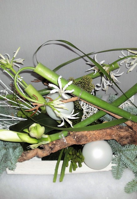 Kerststuk met amaryllis
